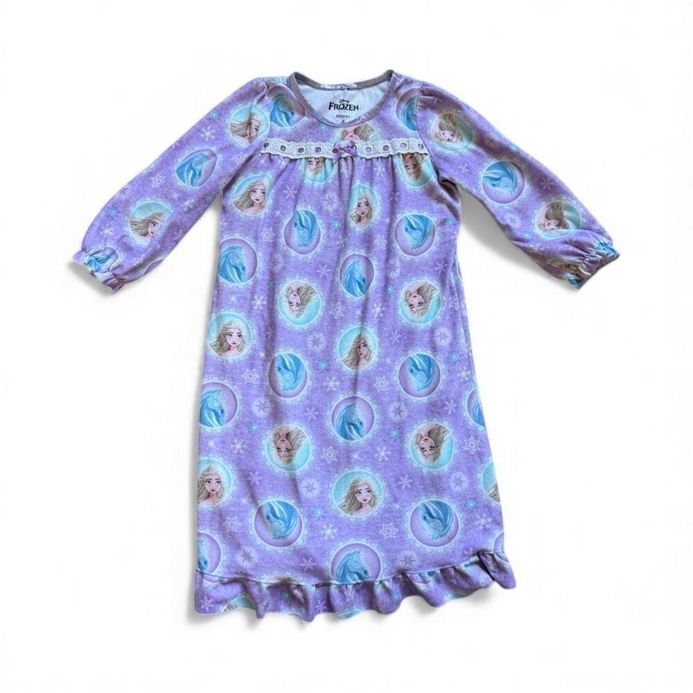 Toddler Girls Disney Frozen Elsa Ruffled Sleep Gown Dress - Sz 4